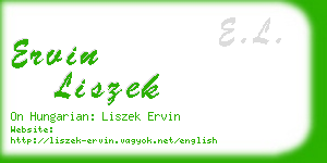 ervin liszek business card